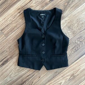 Express Stretch Twill Five Button Blazer Vest